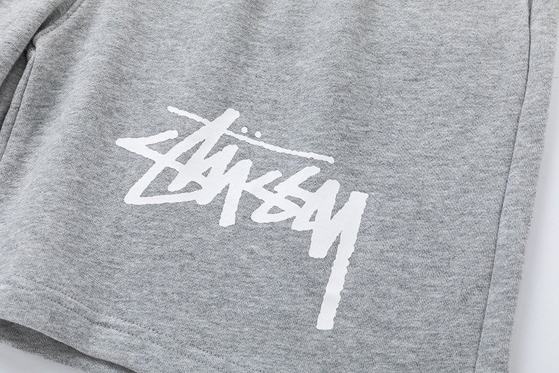 Stussy Logo Shorts Grey - Image 4