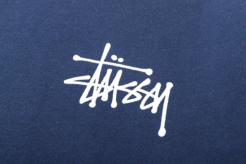 Stussy Logo Hoodie Navy - Image 4