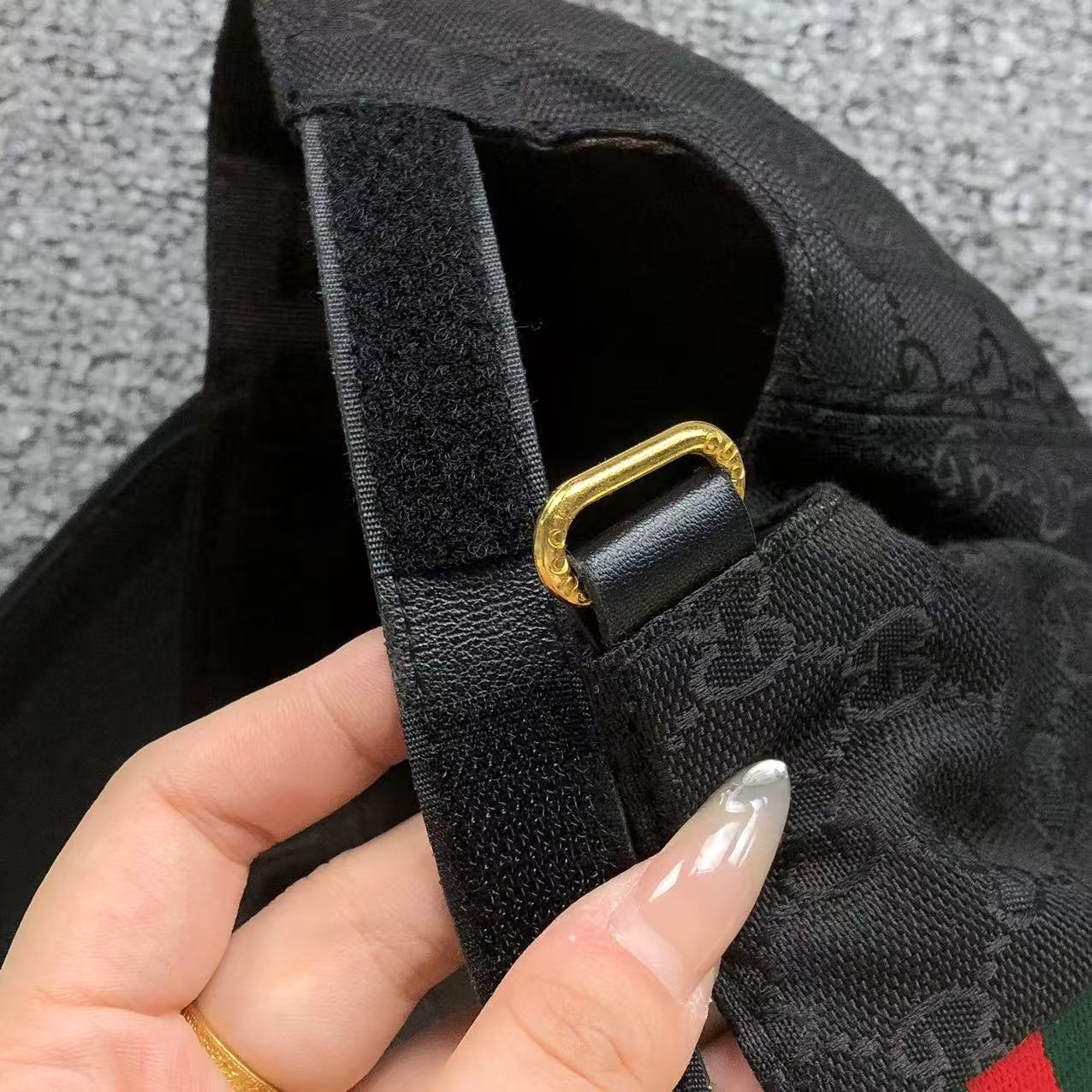 Gucci Logo Pattern Hat Black - Image 5