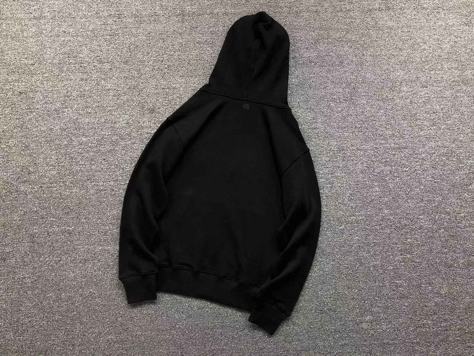 Ami Big Black Heart Zip Up Hoodie White - Image 5