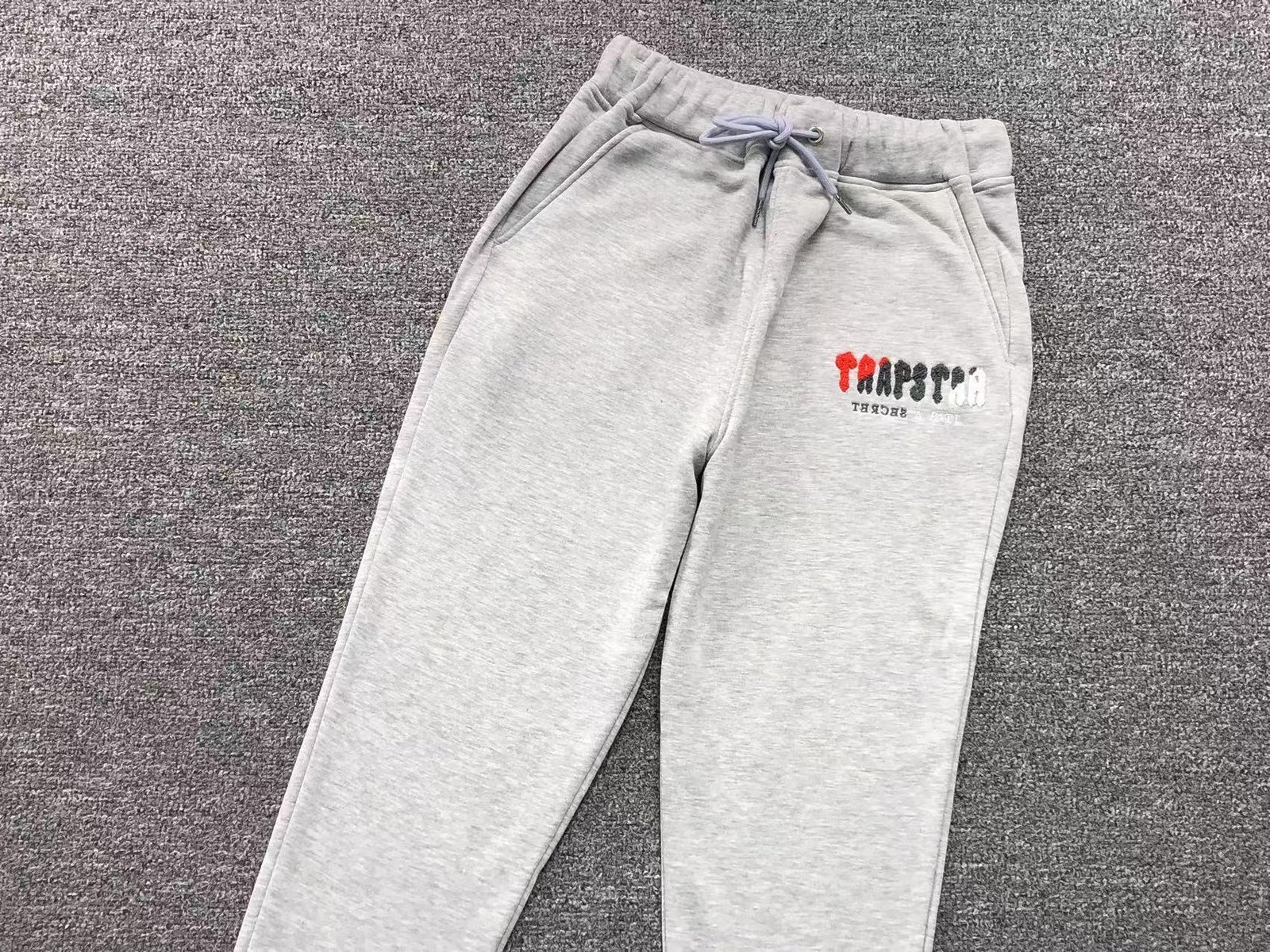 Trapstar Chenille Decoded Tracksuit Grey Red - Image 6