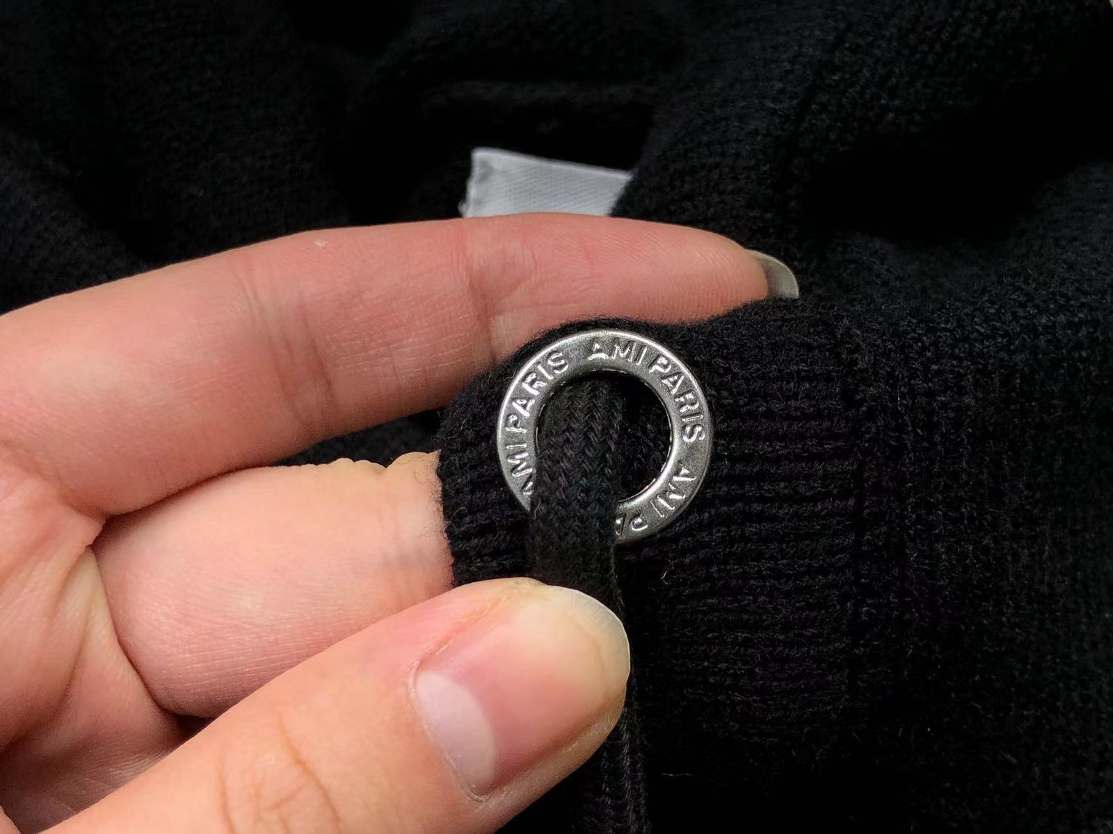 Ami Red Heart Wool Hoodie Black - Image 6