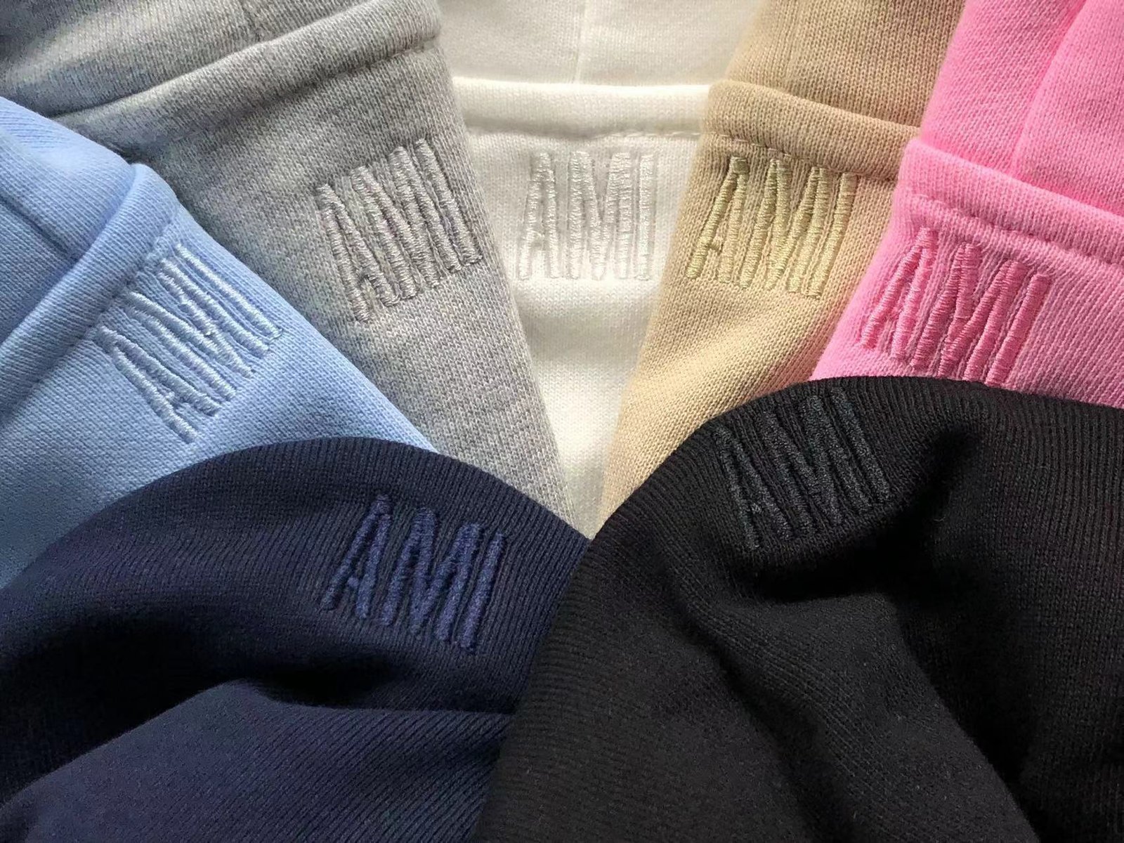 Ami Red Heart Zip Up Hoodie White - Image 6