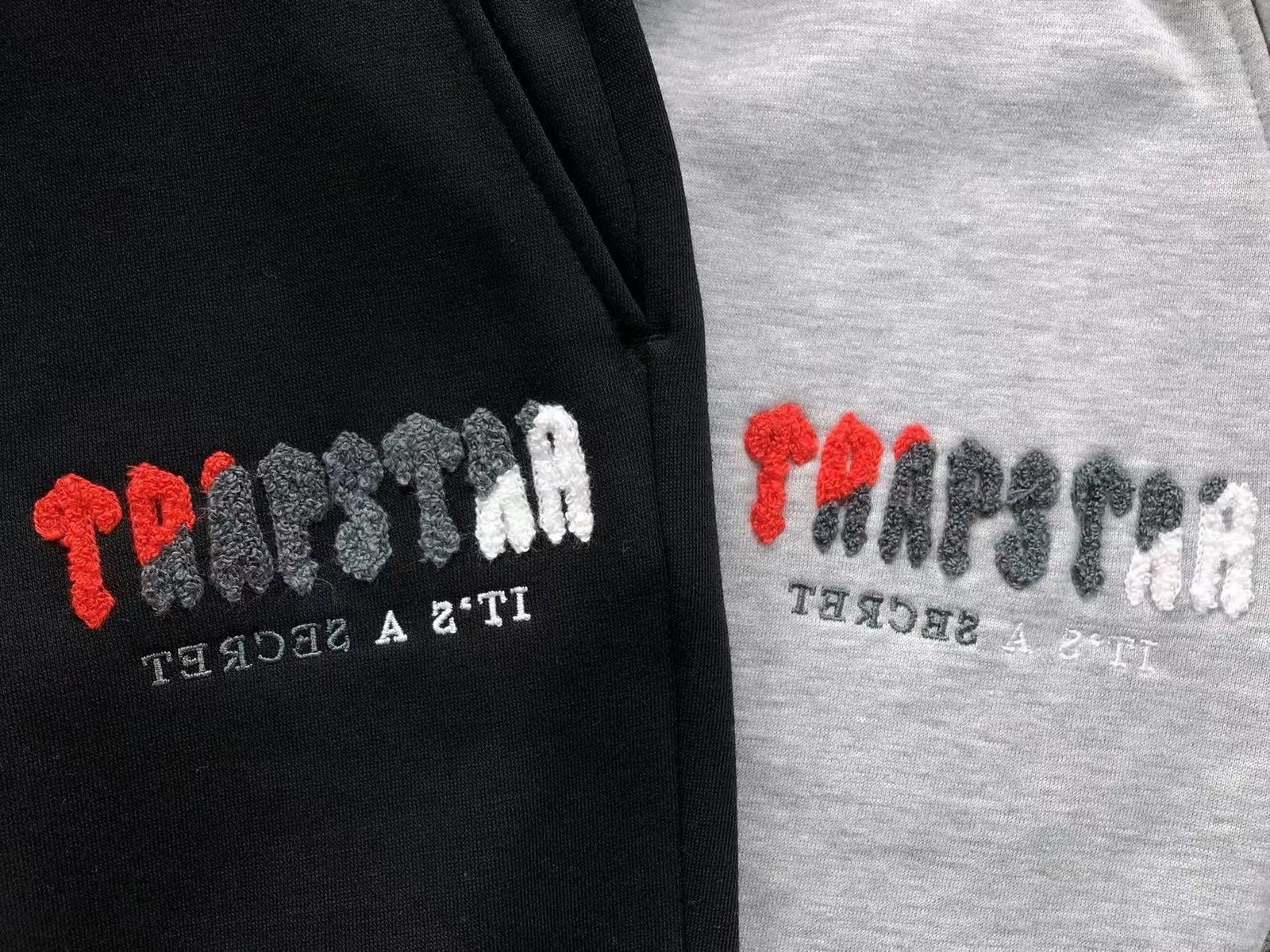 Trapstar Chenille Decoded Tracksuit Grey Red - Image 7