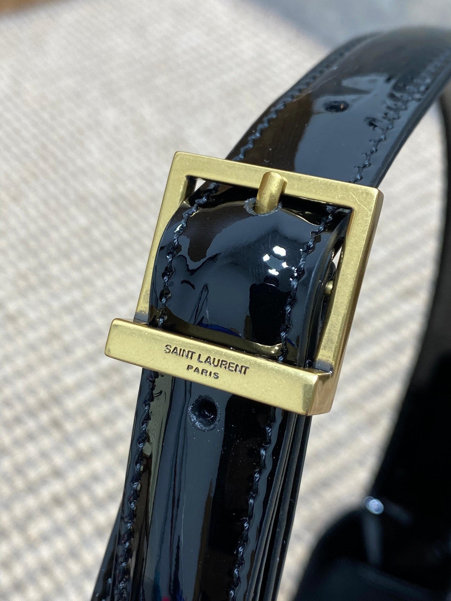 Yves Saint Laurent Le 5 A 7 Bag Shiny Black - Image 7