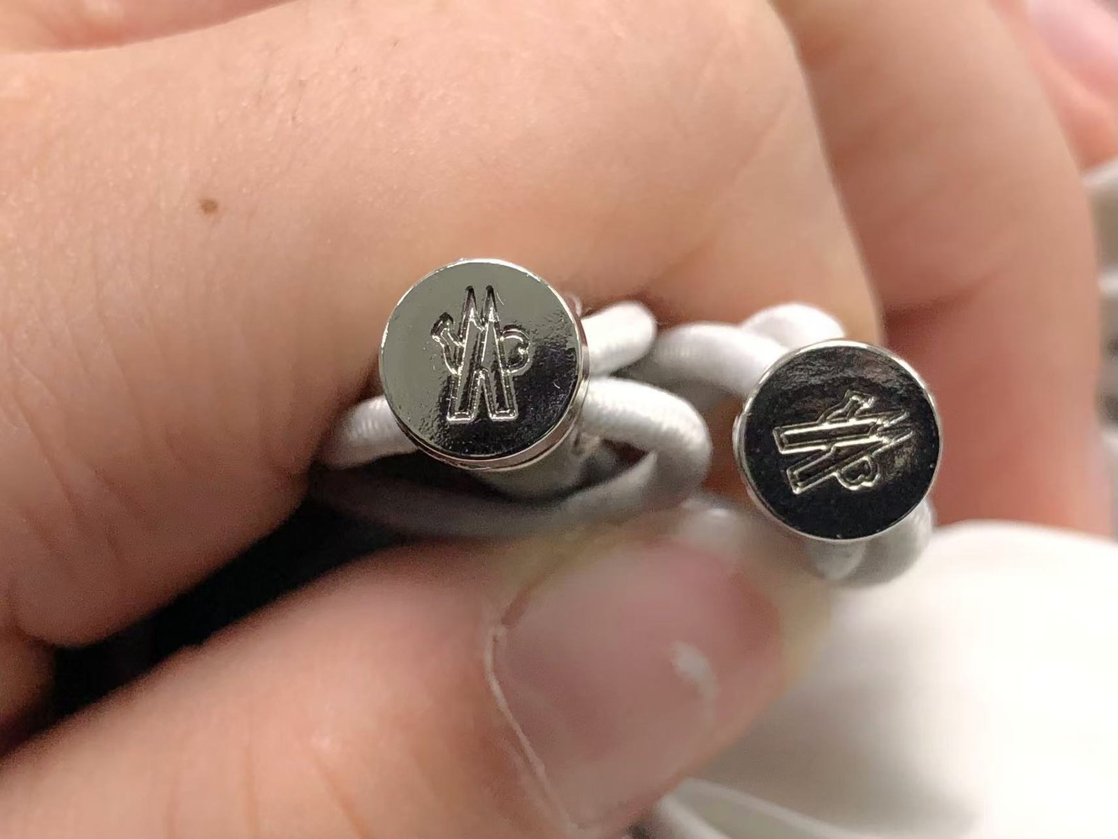 Moncler Logo Puffer Jacket White - Image 9