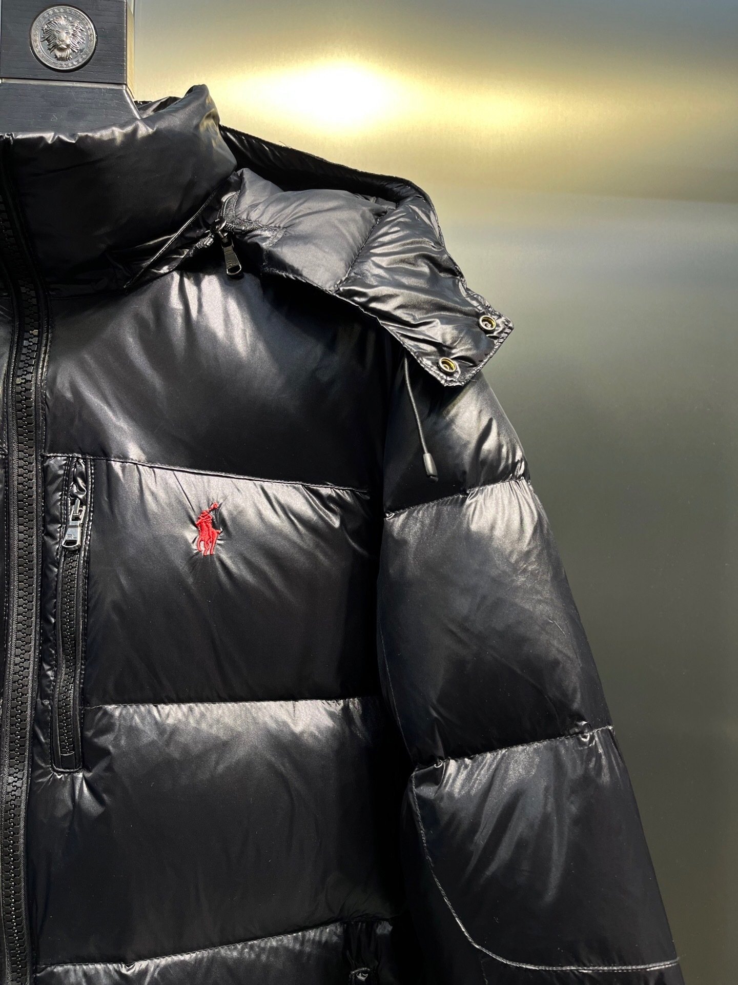 Polo Ralph Lauren Black Shiny Down Puffer Jacket - Image 6