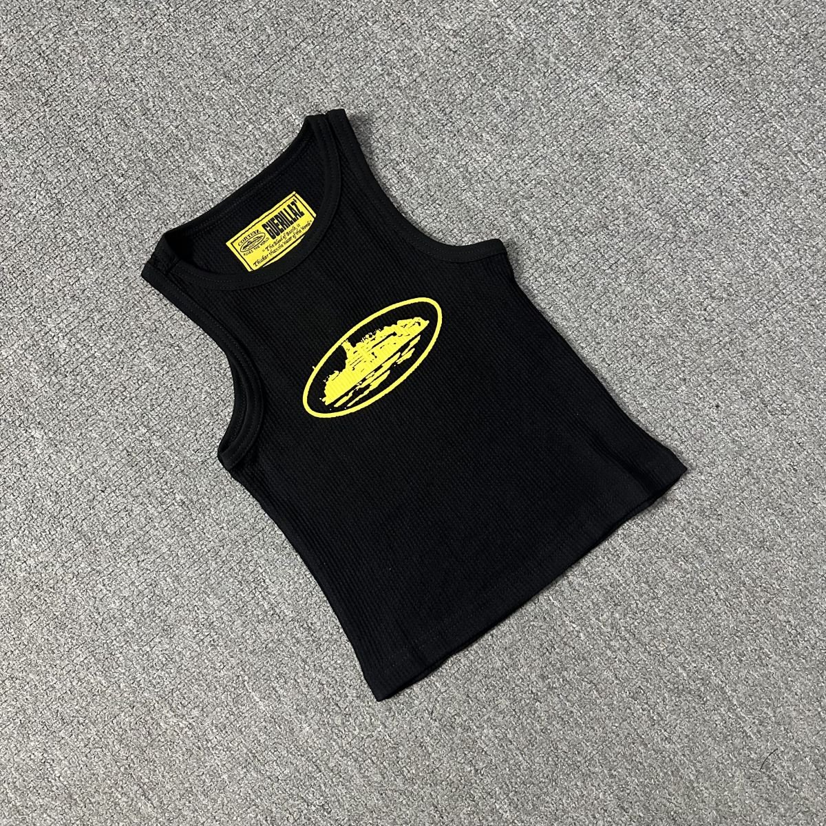 Corteiz Alcatraz Tank Top Black Yellow - Image 3