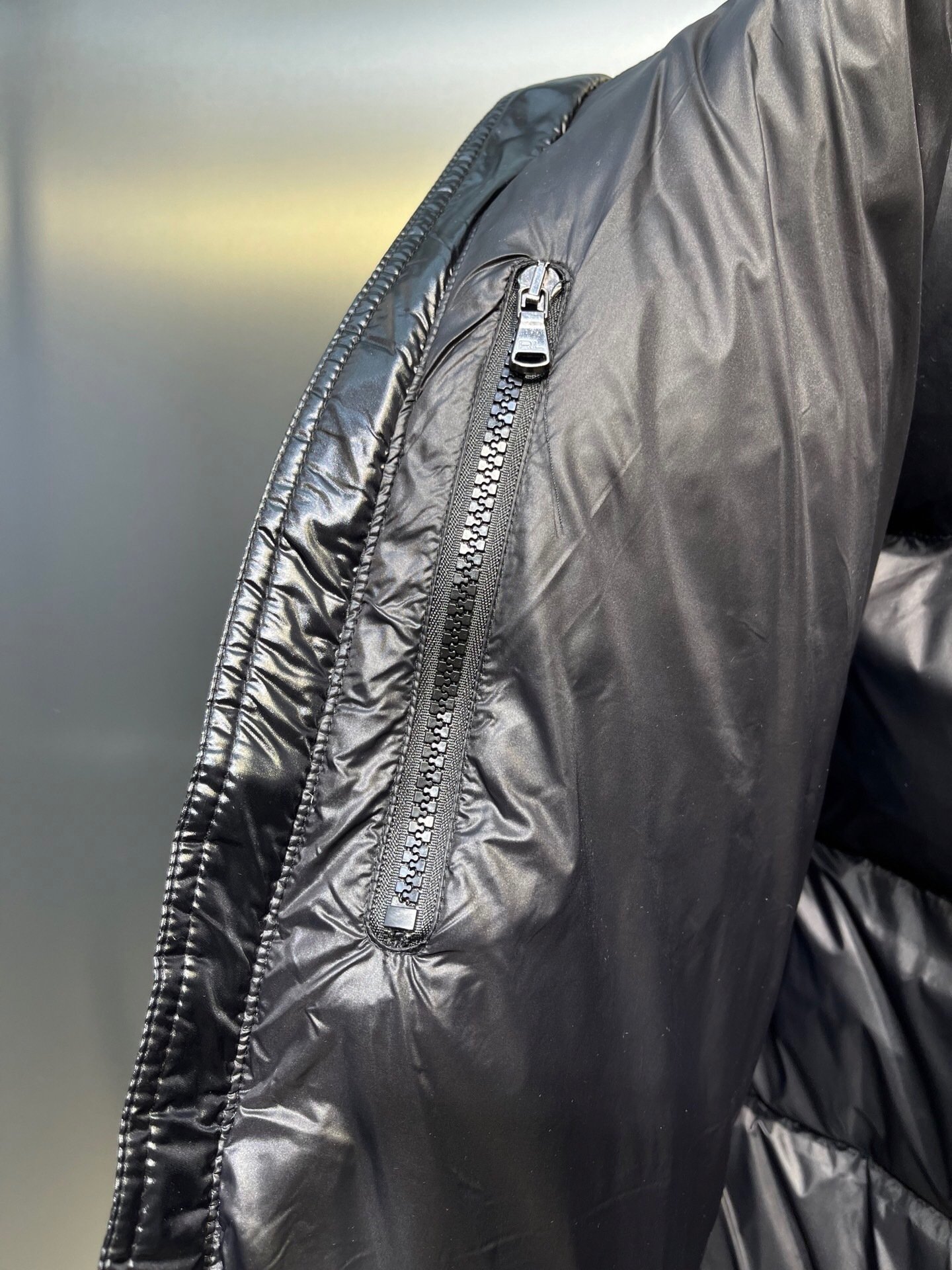 Polo Ralph Lauren Black Shiny Down Puffer Jacket - Image 8