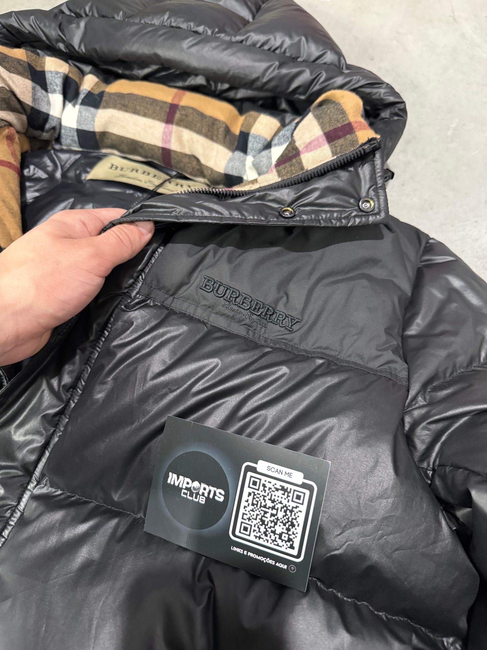 Burberry Pattern Black Puffer - Image 3