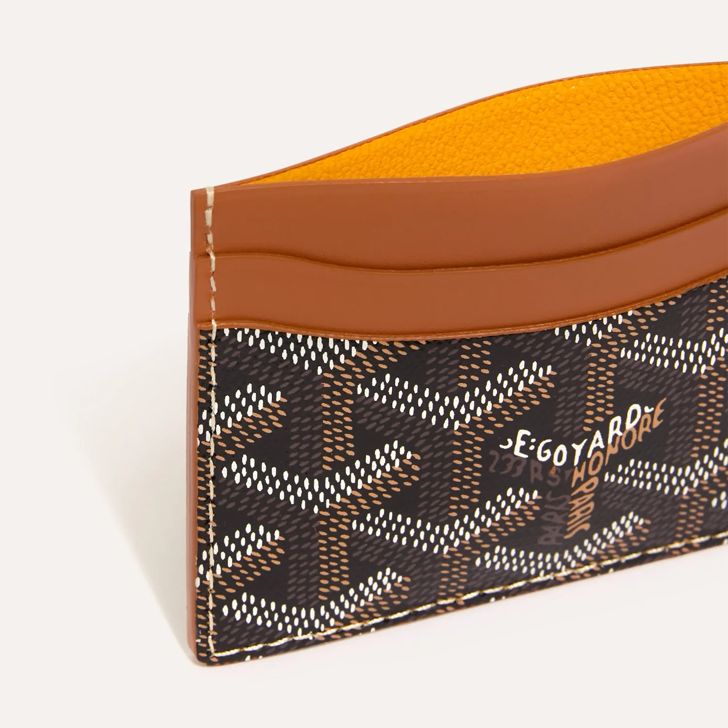 Goyard Card Wallet Black & Tan - Image 2