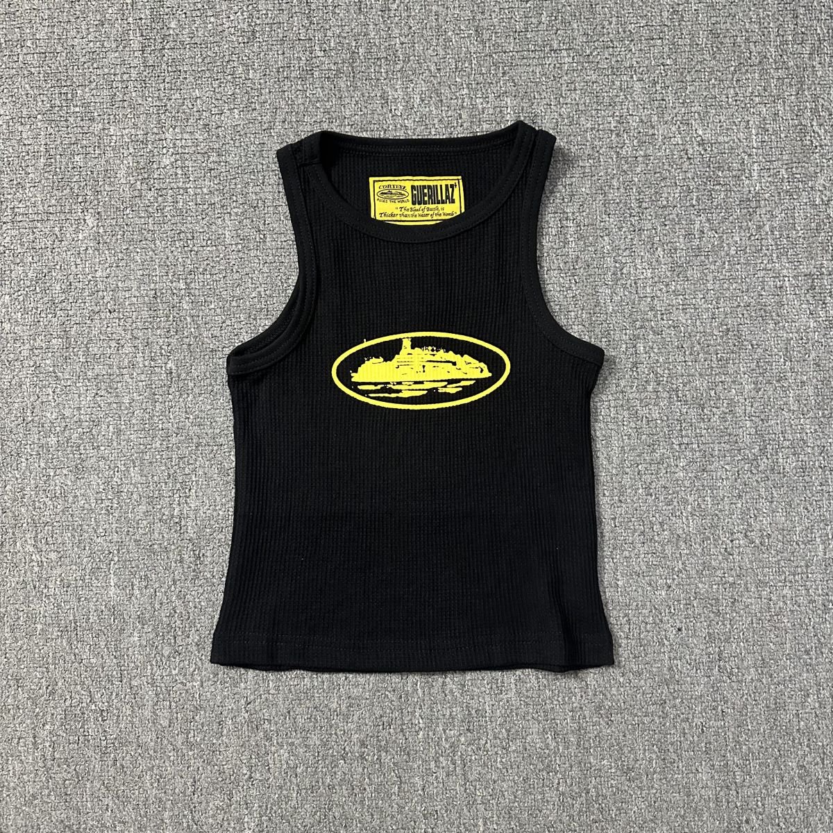 Corteiz Alcatraz Tank Top Black Yellow - Image 2