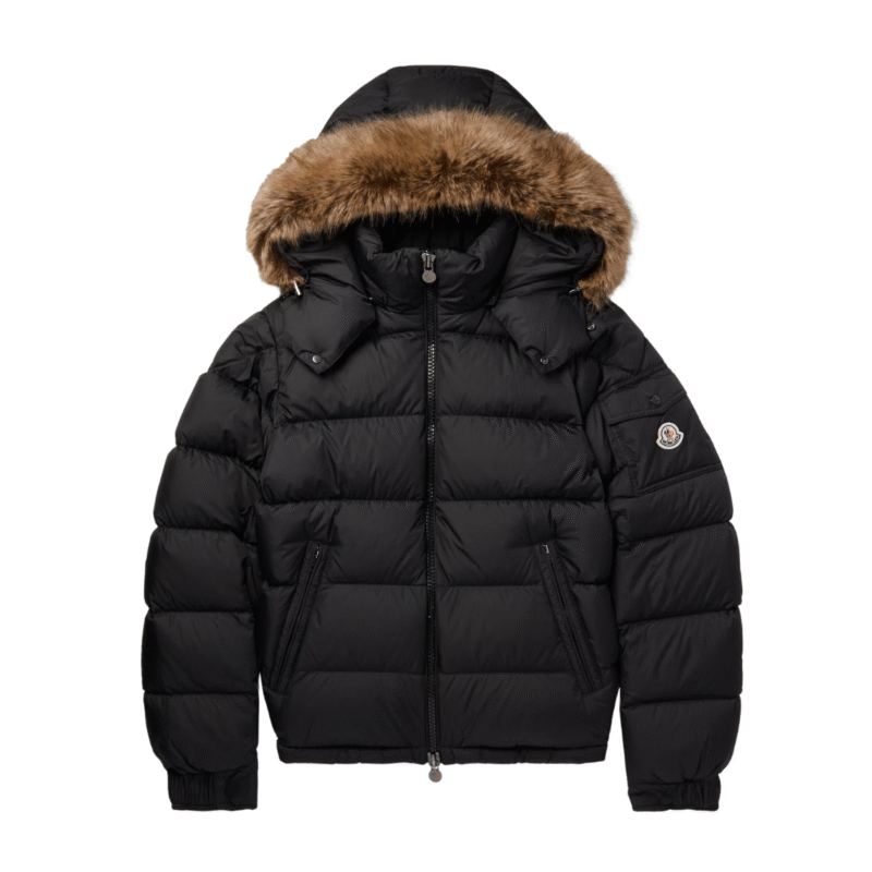 Moncler Faux Logo Puffer Jacket Black