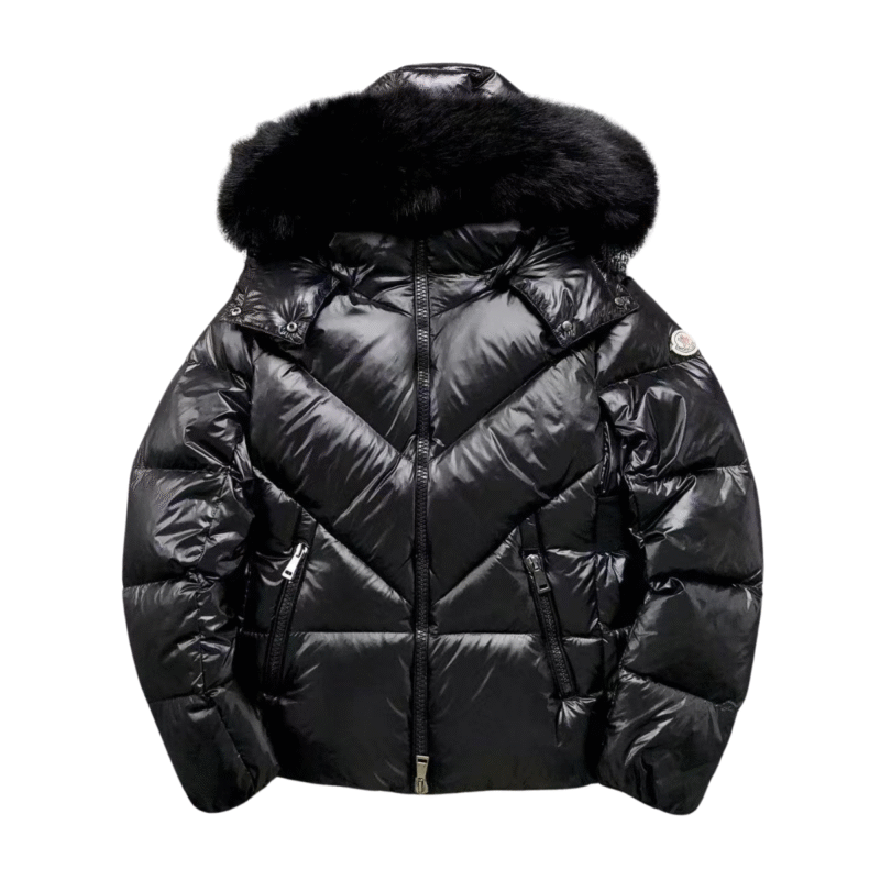Moncler Faux Logo Puffer Jacket Black