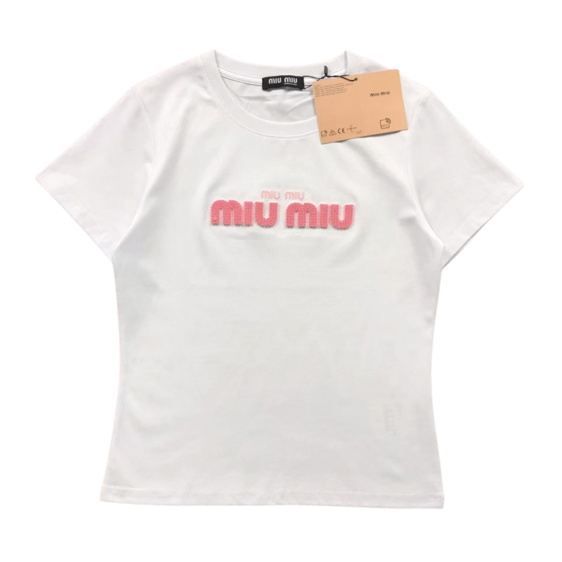 Miu Miu Ribbed Tshirt Pink