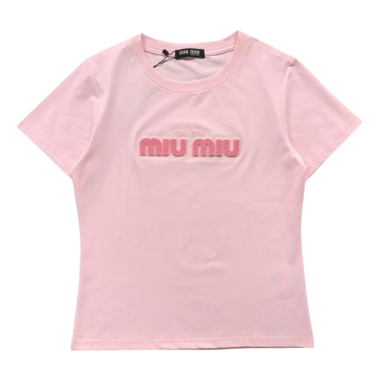 Miu Miu Ribbed Tshirt Pink