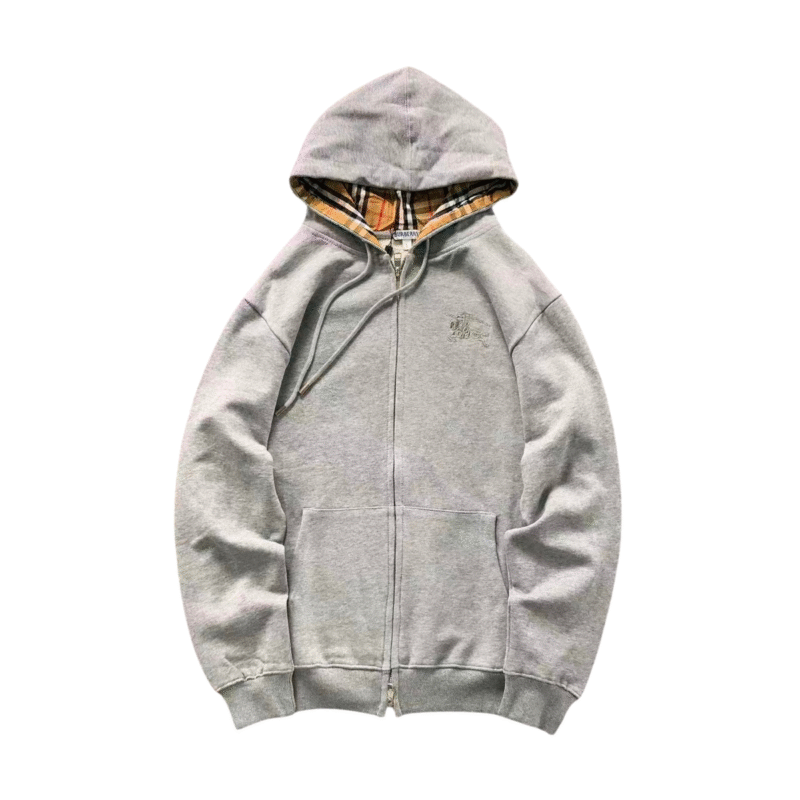 Burberry Pattern Zip Up Hoodie
