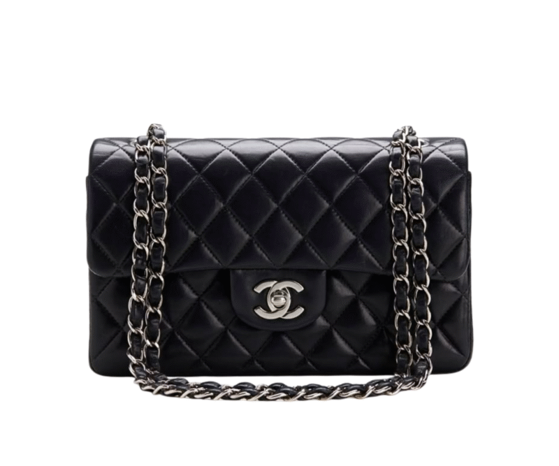 Chanel Flap Bag Black Silver