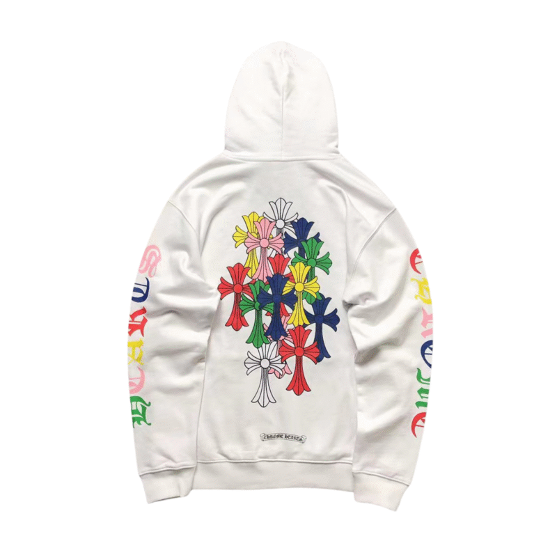 Chrome Hearts Colorfull Crosses Hoodie White