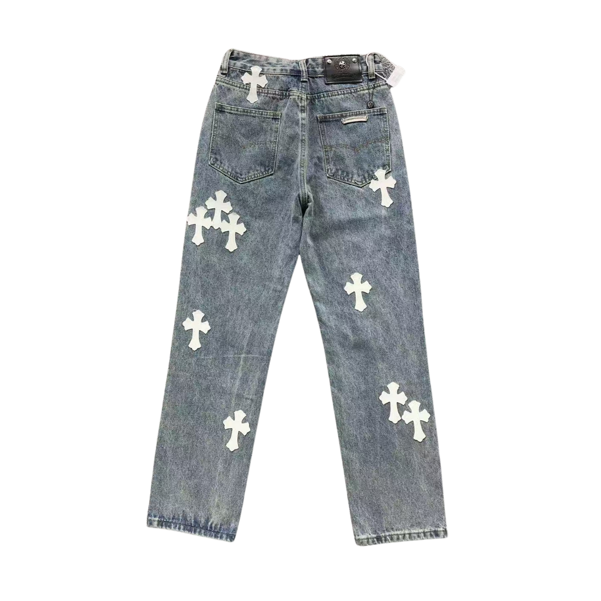 Chrome Hearts Denim Jeans White Crosses