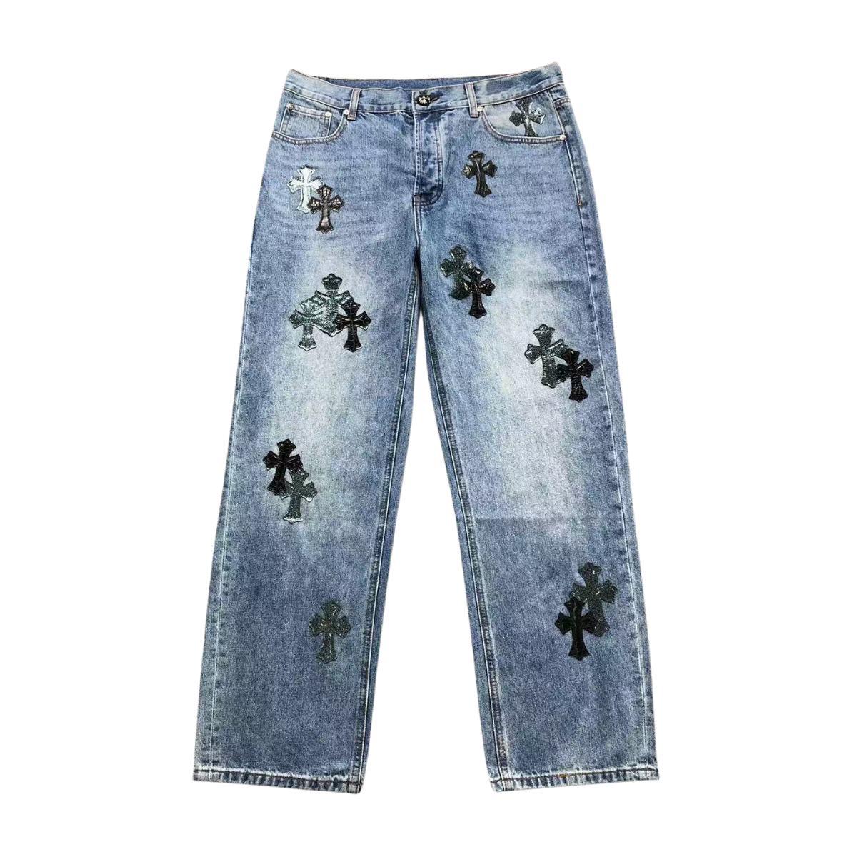 Chrome Hearts Denim Jeans Black Crosses