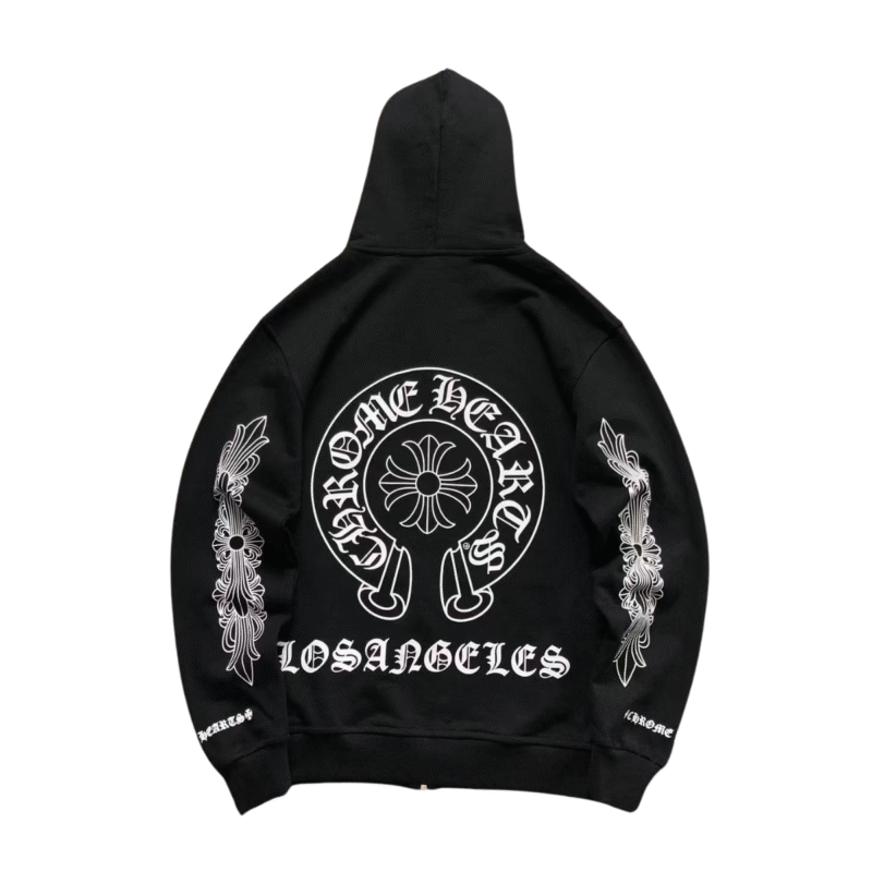 Chrome Hearts Los Angeles Zip Up Hoodie Black