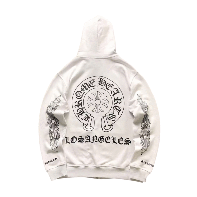 Chrome Hearts Los Angeles Zip Up Hoodie White