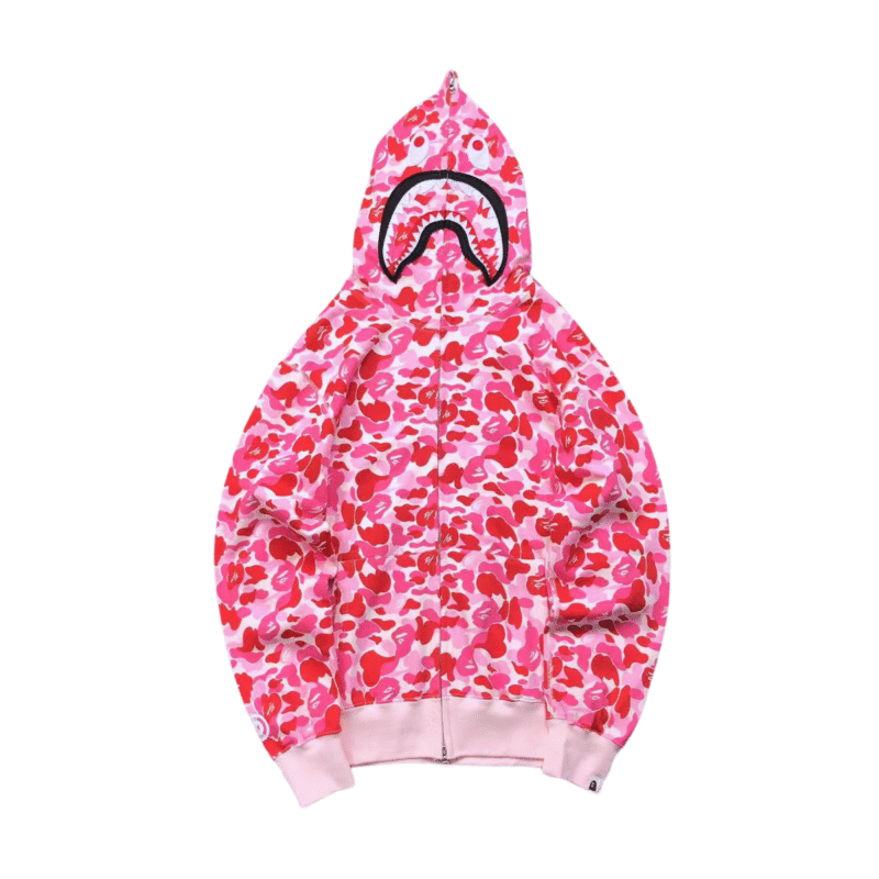 Bape Camo Hoodie Pink