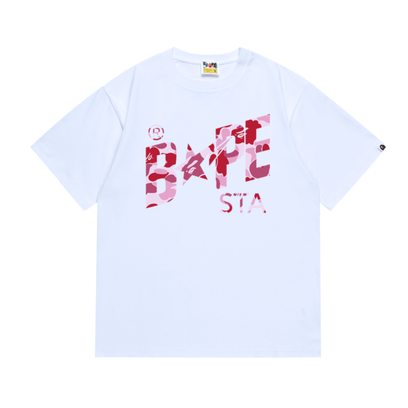 Bape Sta Tshirt White Pink
