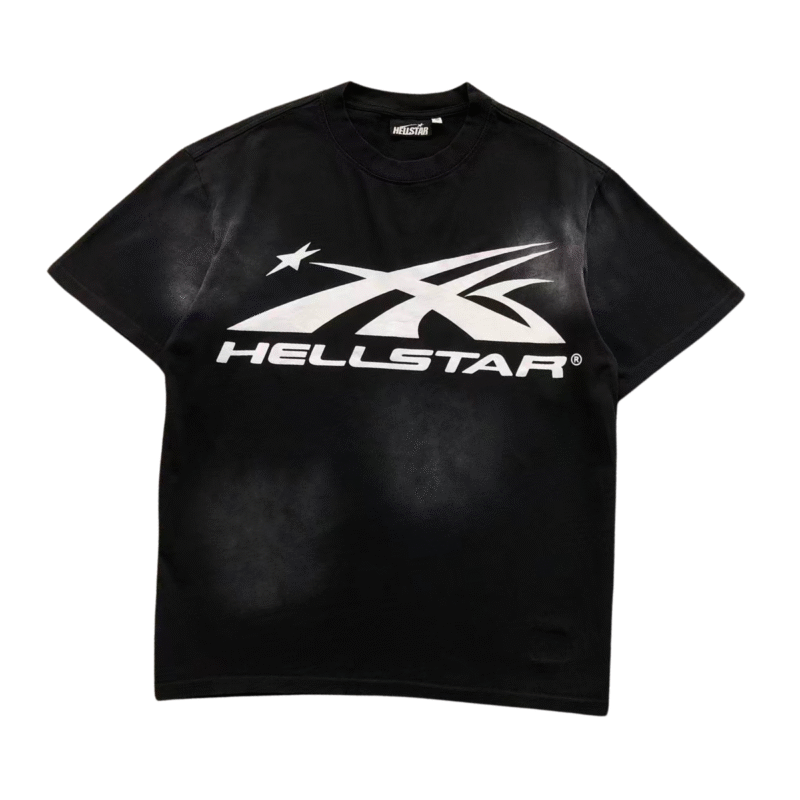 Hellstar Logo Tshirt Washed Black