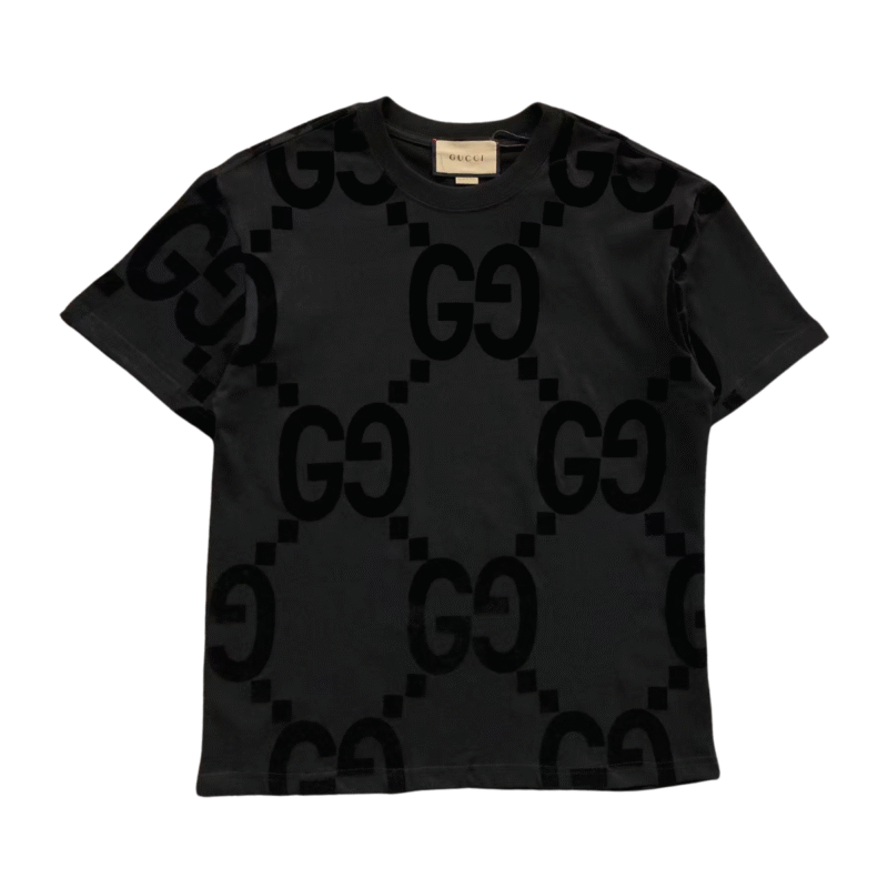 Gucci Velvet Logo Tshirt Black