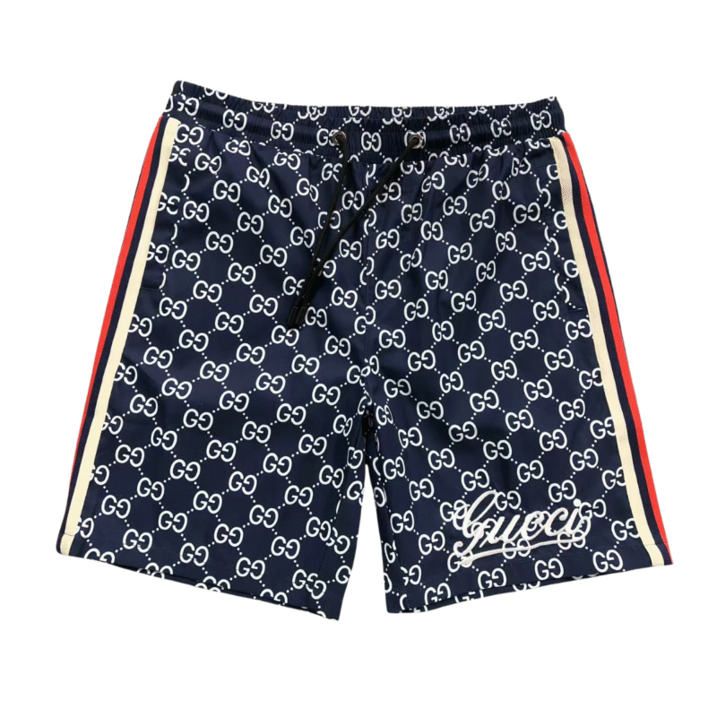 Gucci Print Logo Shorts Blue