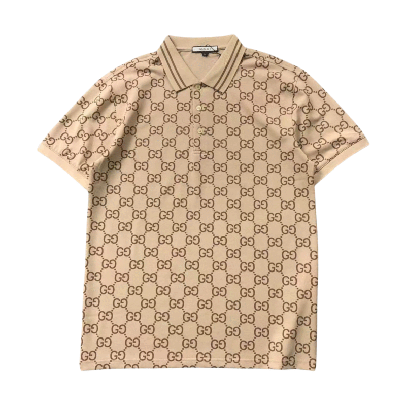 Gucci Logo Print Polo Light Brown