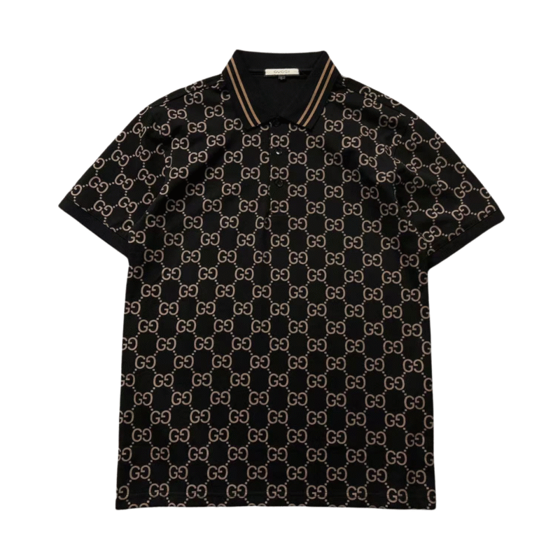 Gucci Logo Print Polo Black