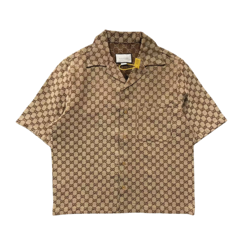 Gucci Logo Print Button Shirt