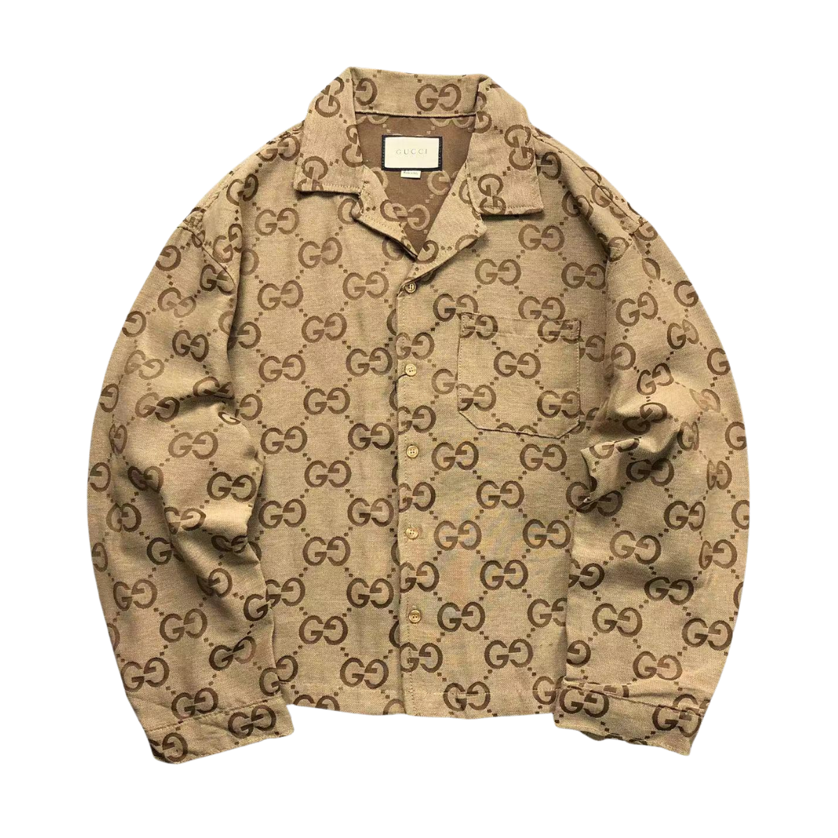 Gucci Logo Print Button Shirt