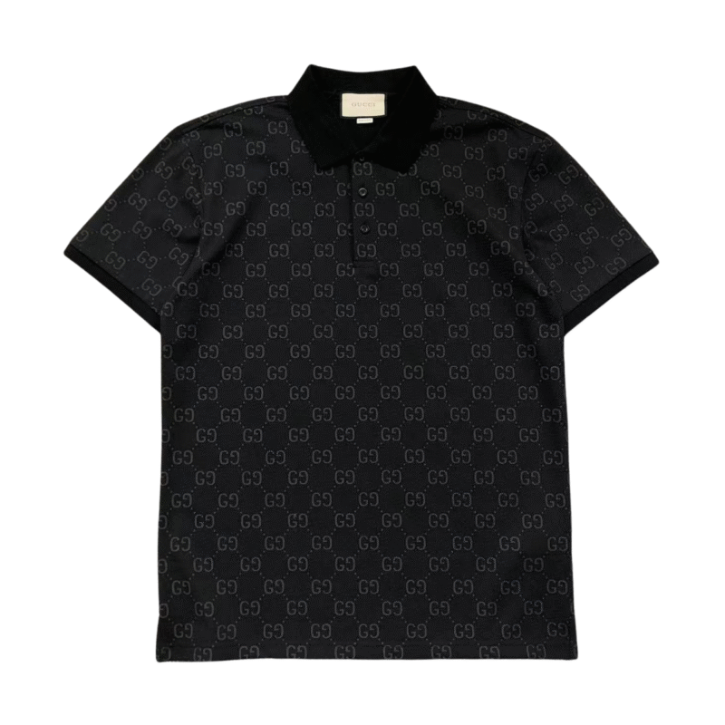 Gucci Logo Black Print Polo Black