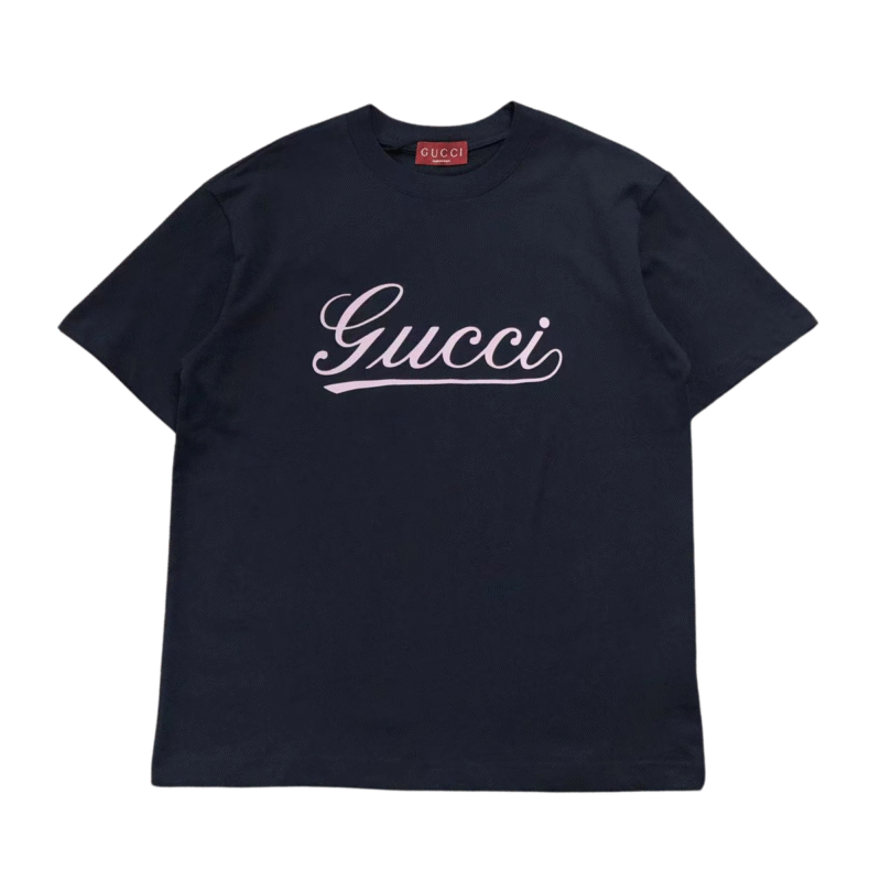 Gucci Lettering Logo Tshirt Navy