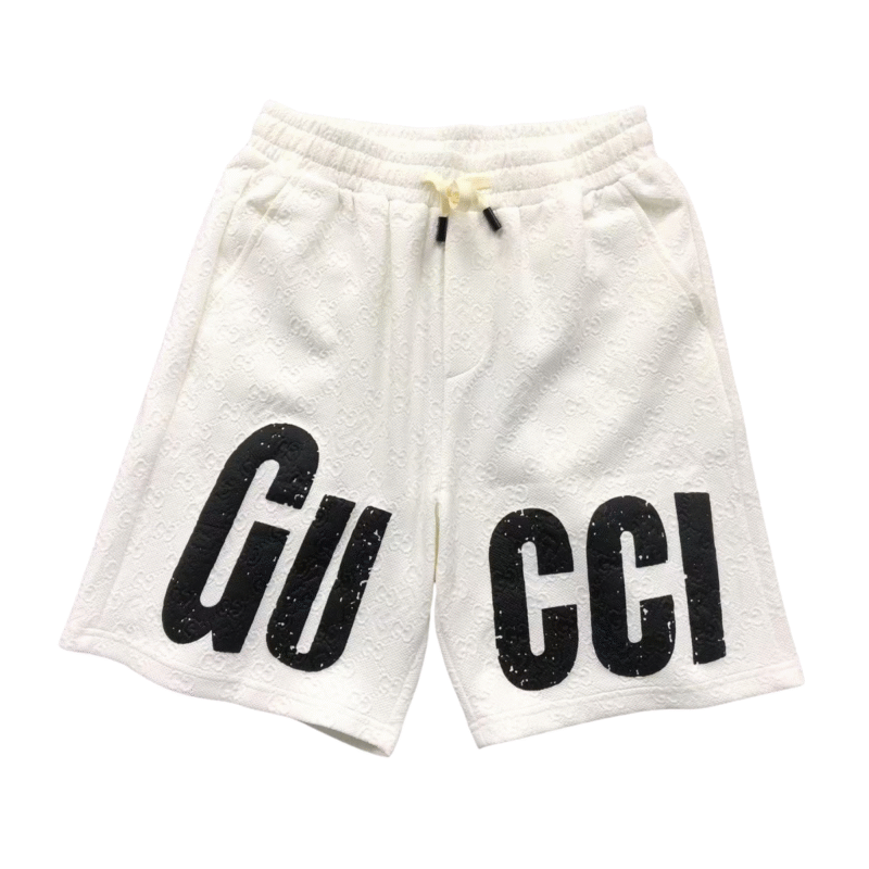 Gucci Embroidery Logo Shorts White