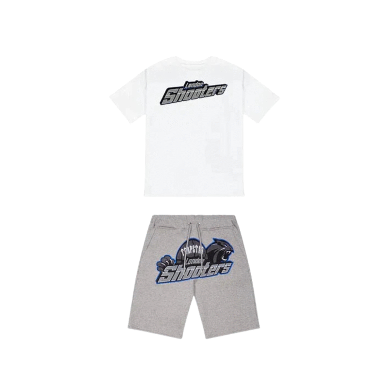 Trapstar Shooters T-Shirt & Short Set - White Blue