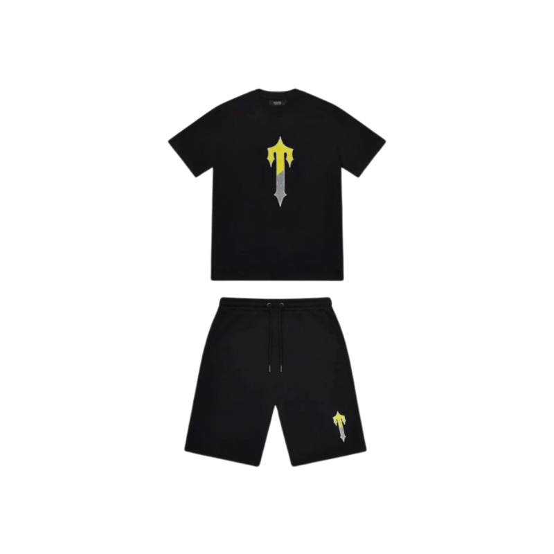 Trapstar Irongate T T-Shirt & Short Set - Black Yellow