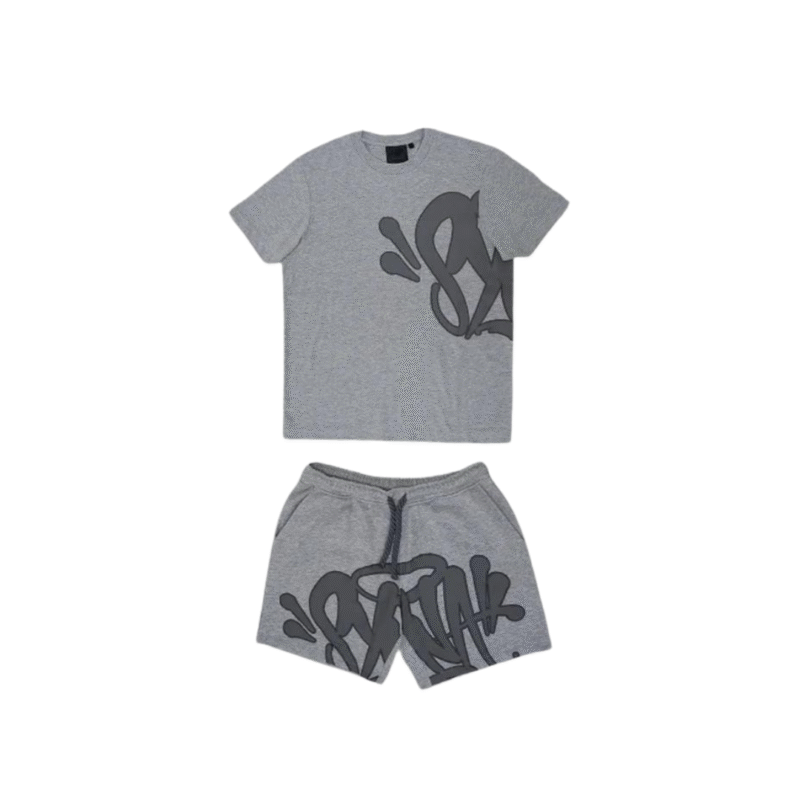 Syna World T-Shirt & Shorts Set Grey Black