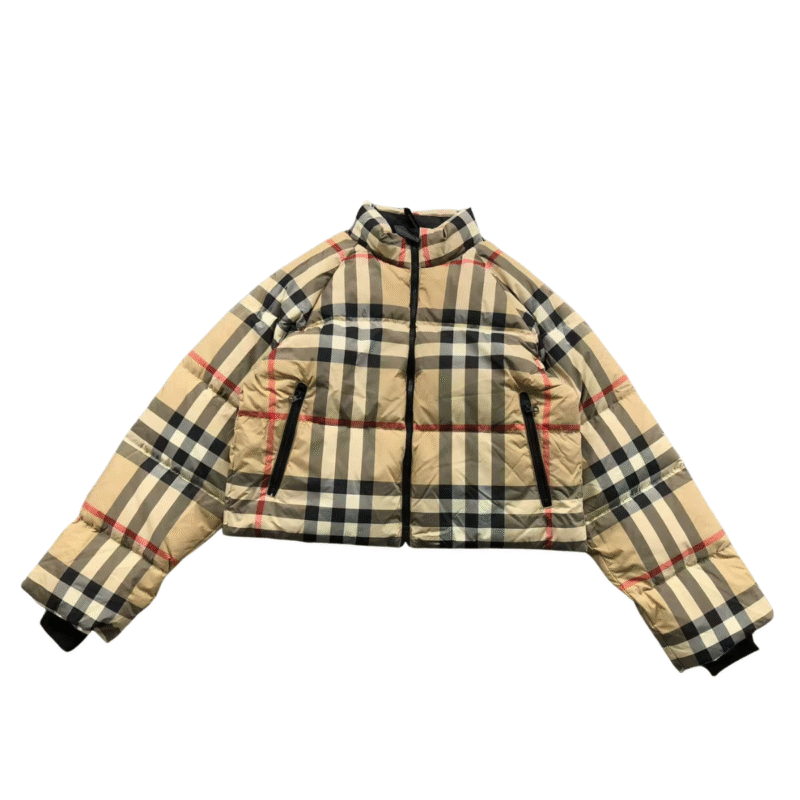 Burberry Pattern Cropped Puffer