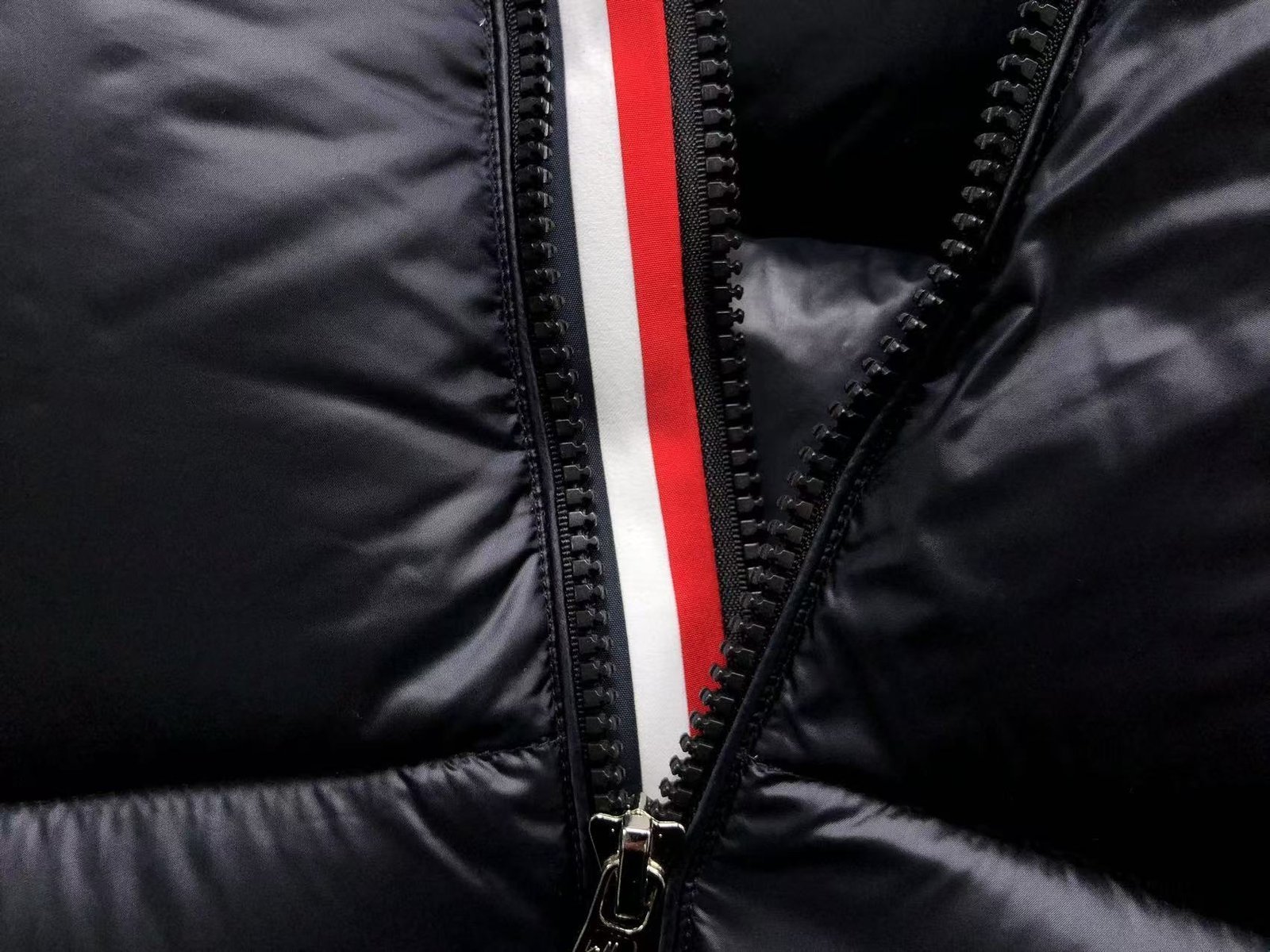 Moncler Logo Shiny Puffer Jacket Dark Navy - Image 16