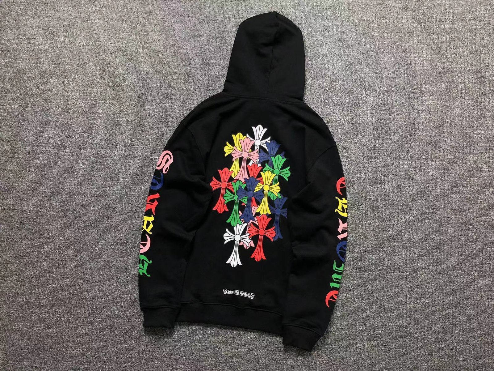 Chrome Hearts Colorfull Crosses Hoodie Black - Image 2