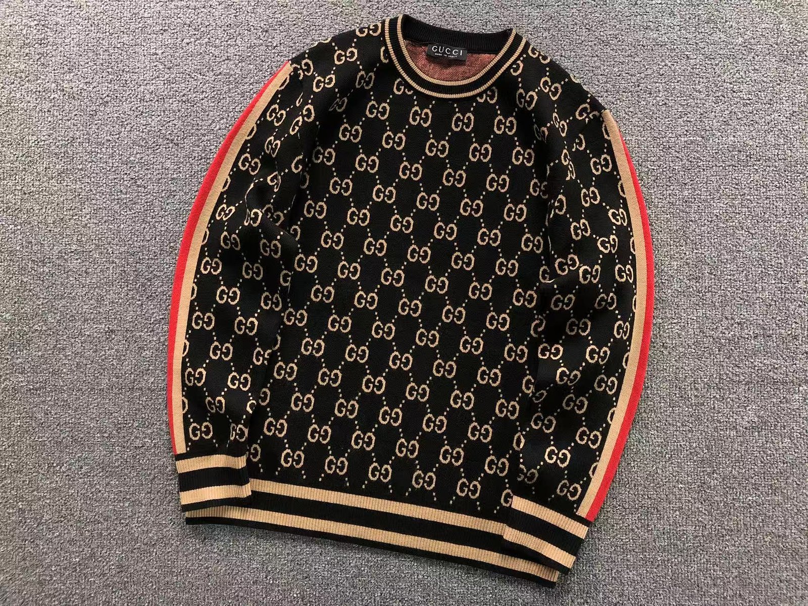 Gucci Logo Pattern Knit Sweater - Image 2
