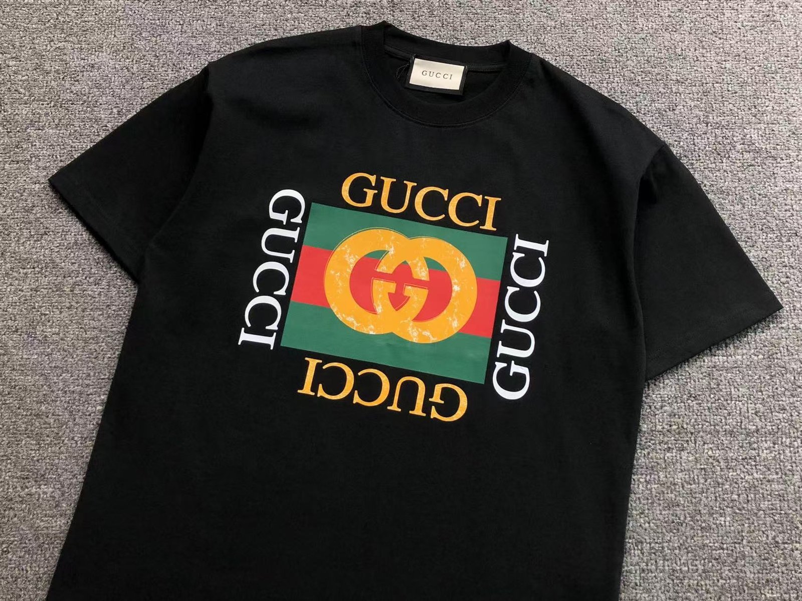 Gucci Golden Logo Tshirt Black - Image 2