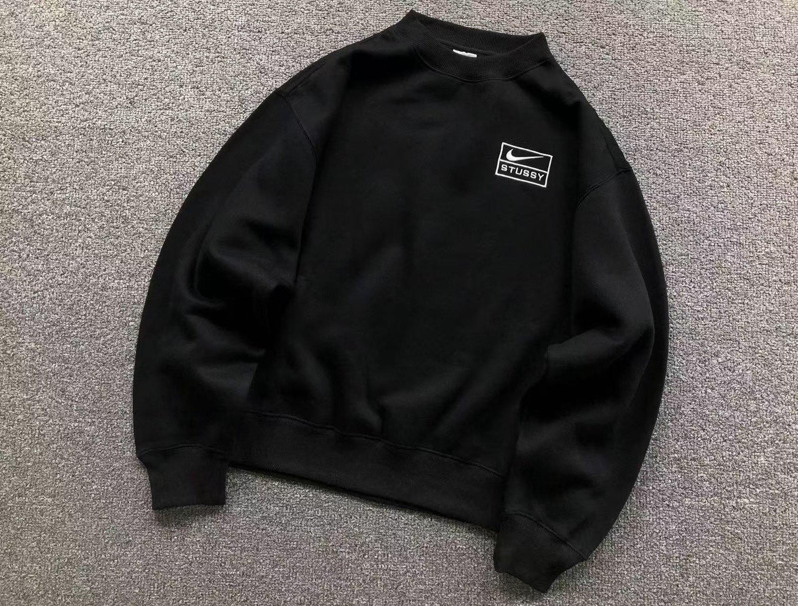 Nike x Stussy Sweatshirt Fleece Black - Image 3