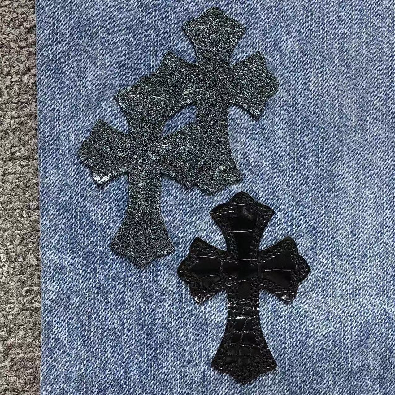 Chrome Hearts Denim Jeans Black Crosses - Image 3