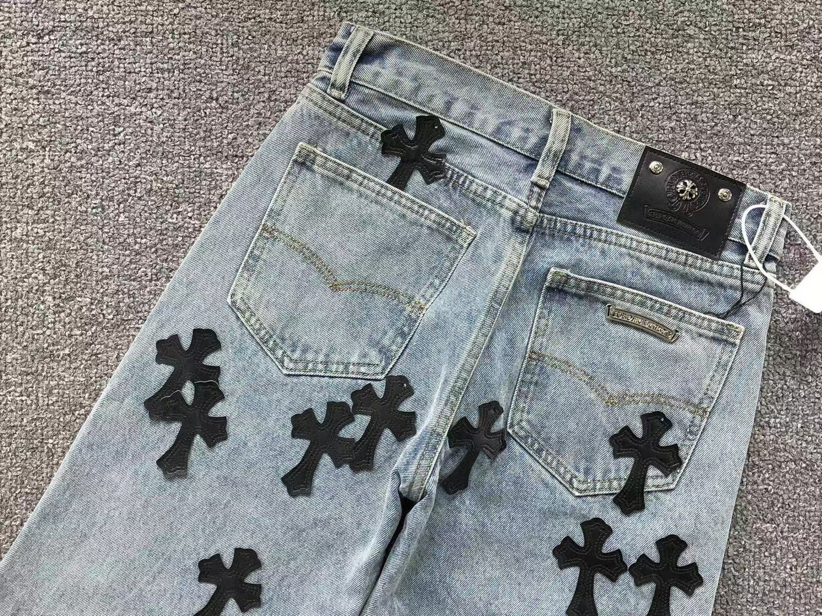 Chrome Hearts Denim Shorts Black Crosses - Image 3